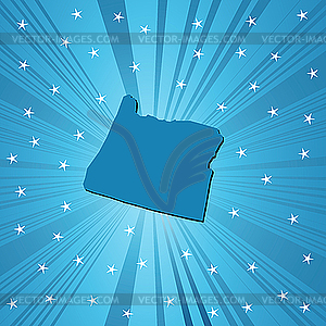 Blue Oregon map - vector image