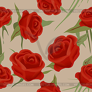 Seamless roses - vector clipart