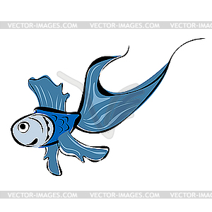 Cute blue fish - vector image