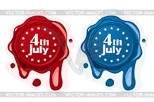 4th of July wax seals - vector clipart