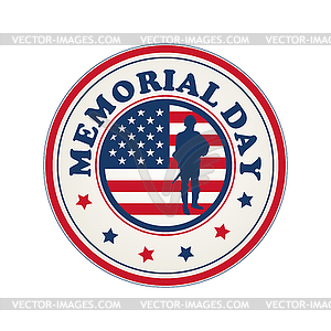 Memorial Day stamp - vector clipart