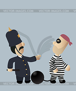 Cop and thief - vector clipart