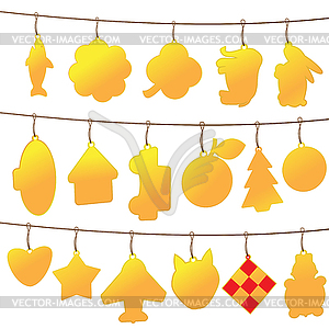 Golden price tags - vector clipart