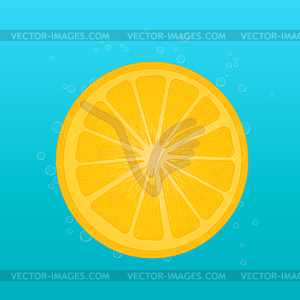 Lemon and bubbles - color vector clipart
