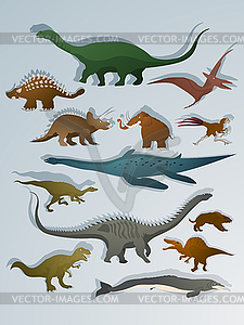 Cartoon style dinosaurs - vector image