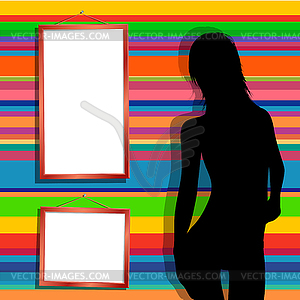 Girl and signs - vector clip art