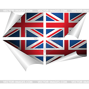 British flag stickers - vector image