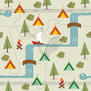 Camping map - vector image