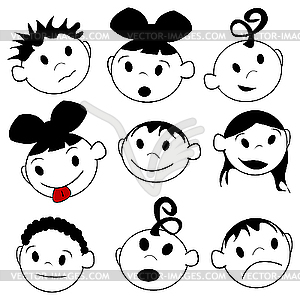 Children expressions - vector image