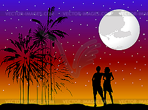 Romantic couple - vector clip art