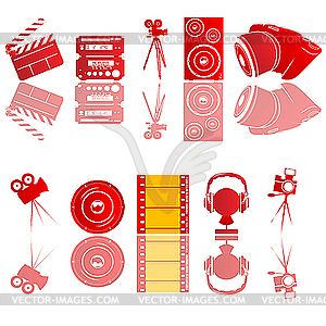 Multimedia icons - vector clip art