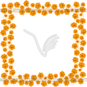 Frame of orange roses - vector clipart