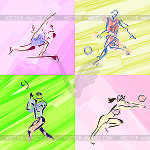 Sports silhouettes - vector EPS clipart