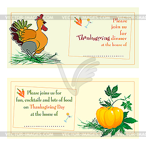 Thanksgiving day cards - vector clip art