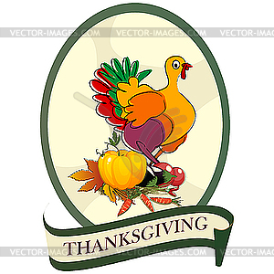 Thanksgiving day sticker - vector clipart / vector image