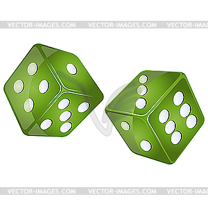 Green dices - vector clipart