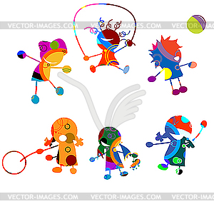 Children silhouettes  - vector clip art