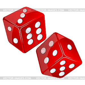 Red dices - vector image