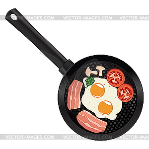 Breakfast for two persons - vector clipart