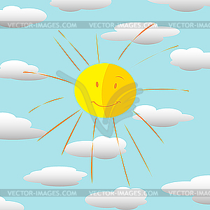 Happy sun - vector image