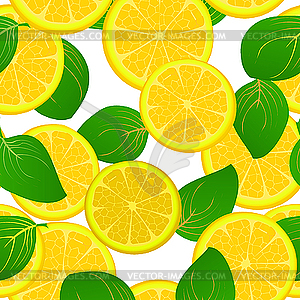 Lemon slices pattern - vector clipart