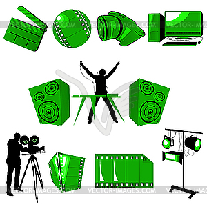 Multimedia icons set - vector clip art