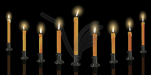 Nine candle menorah - vector image