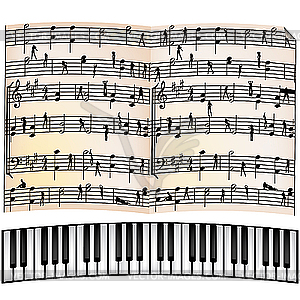 Musical background - color vector clipart