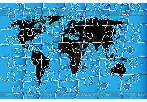 World map puzzle - vector clip art