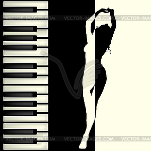 Piano and dancer - vector clip art