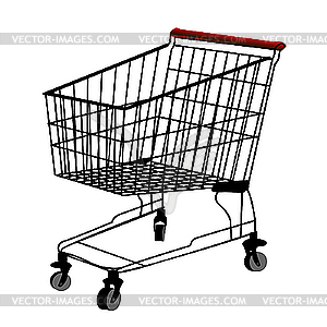 Shopping trolley silhouette - vector image