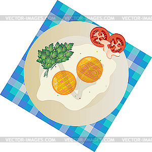 Fried eggs - vector clipart