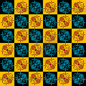 Art nouveau flower seamless pattern - vector clipart / vector image