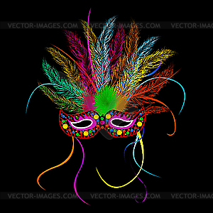 Mardi grass party mask - vector clipart