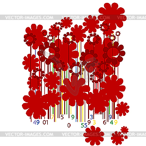 Floral bar codes - vector clipart
