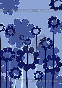 Blue floral composition - vector image