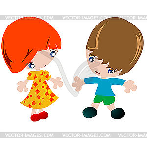 Boy and girl  - vector image