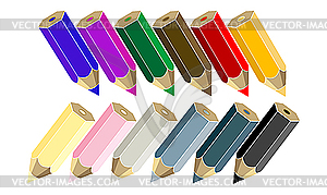 Colorful pencils  - vector image