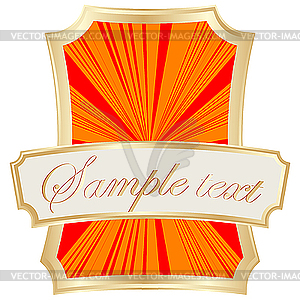 Gold frame label  - vector clipart