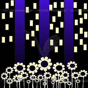 Flowers in the city - vector image