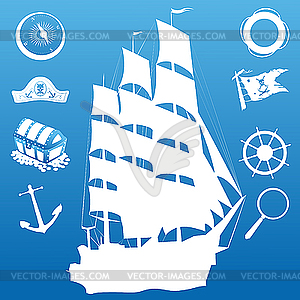 Sailing symbols - vector clipart