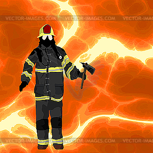 Firefighter background - vector image