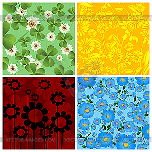 Four floral background - vector image