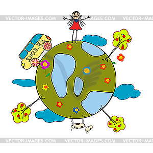 Childlike drawing - vector image