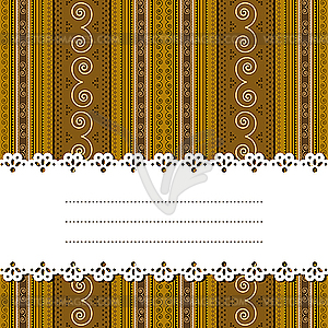 Sample text ribbon over african design - vector clipart