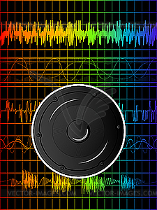 Rainbow disco card - vector clipart