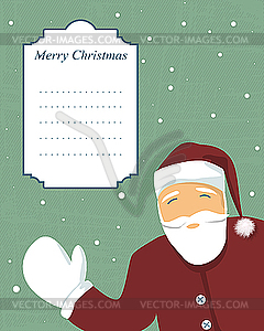 Santa with text banner - color vector clipart