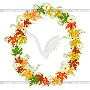 Autumn floral letter O - vector clip art