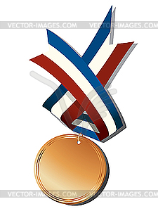 Realistic bronze medal - vector image