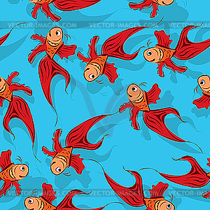 Seamless fish pattern - vector image